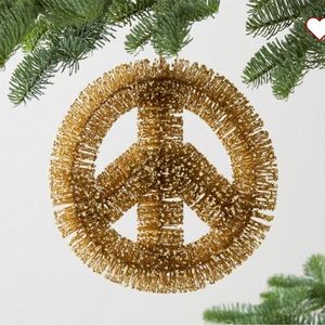 Pottery Barn peace sign ornament